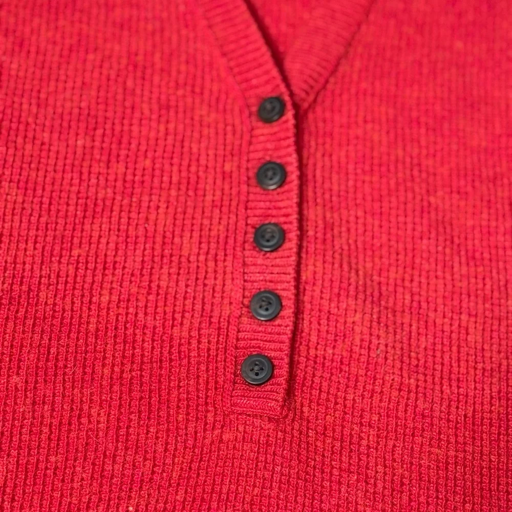 Madewell Asherton Waffle Henley Alpaca Wool Blend Sweater size M NC737